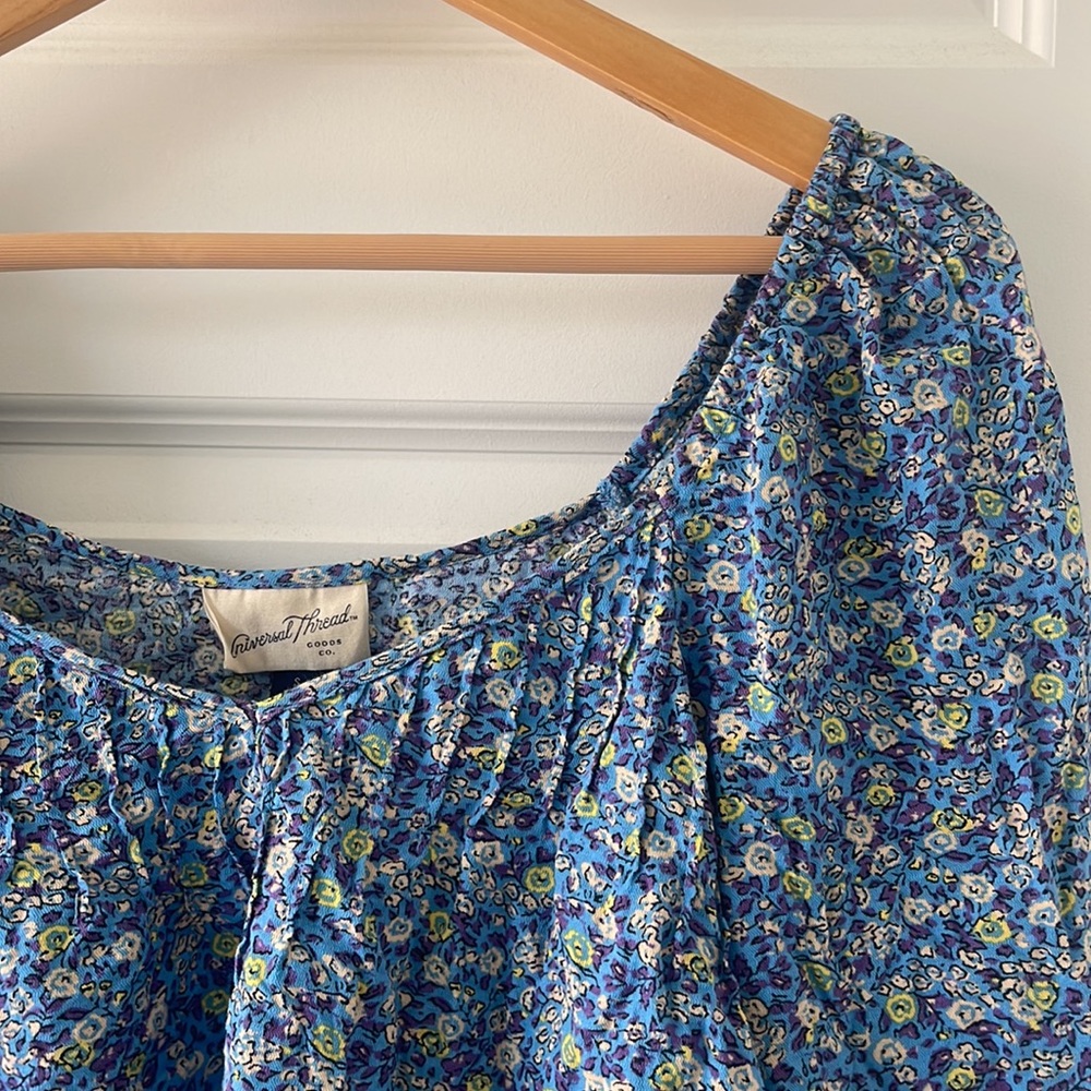 Blue Floral Blouse